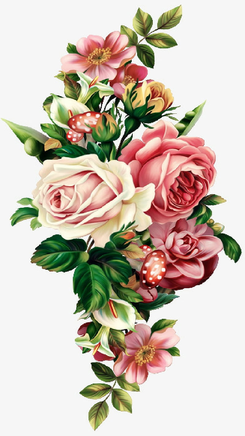 Vintage Arrangement, background, flowers, pastel, peach, pink, roses, HD phone wallpaper