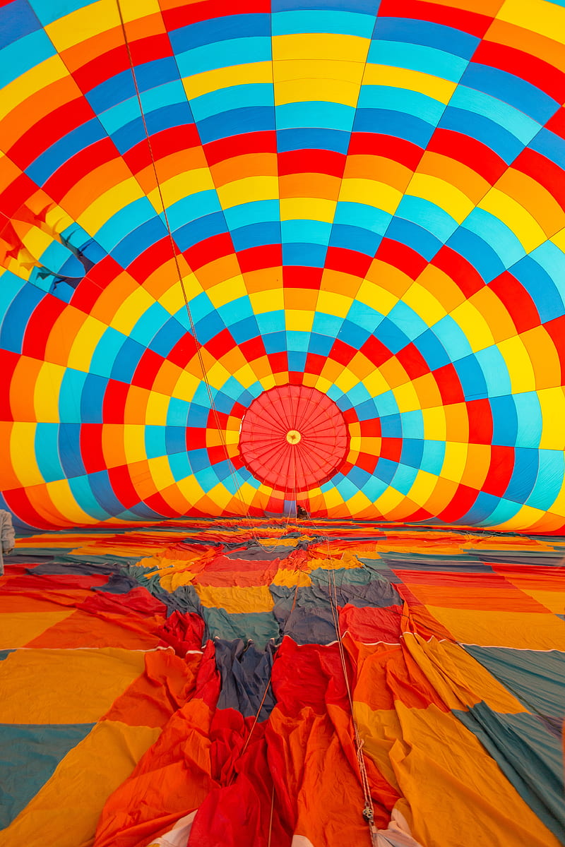 air balloon, colorful, bright, motley, HD phone wallpaper