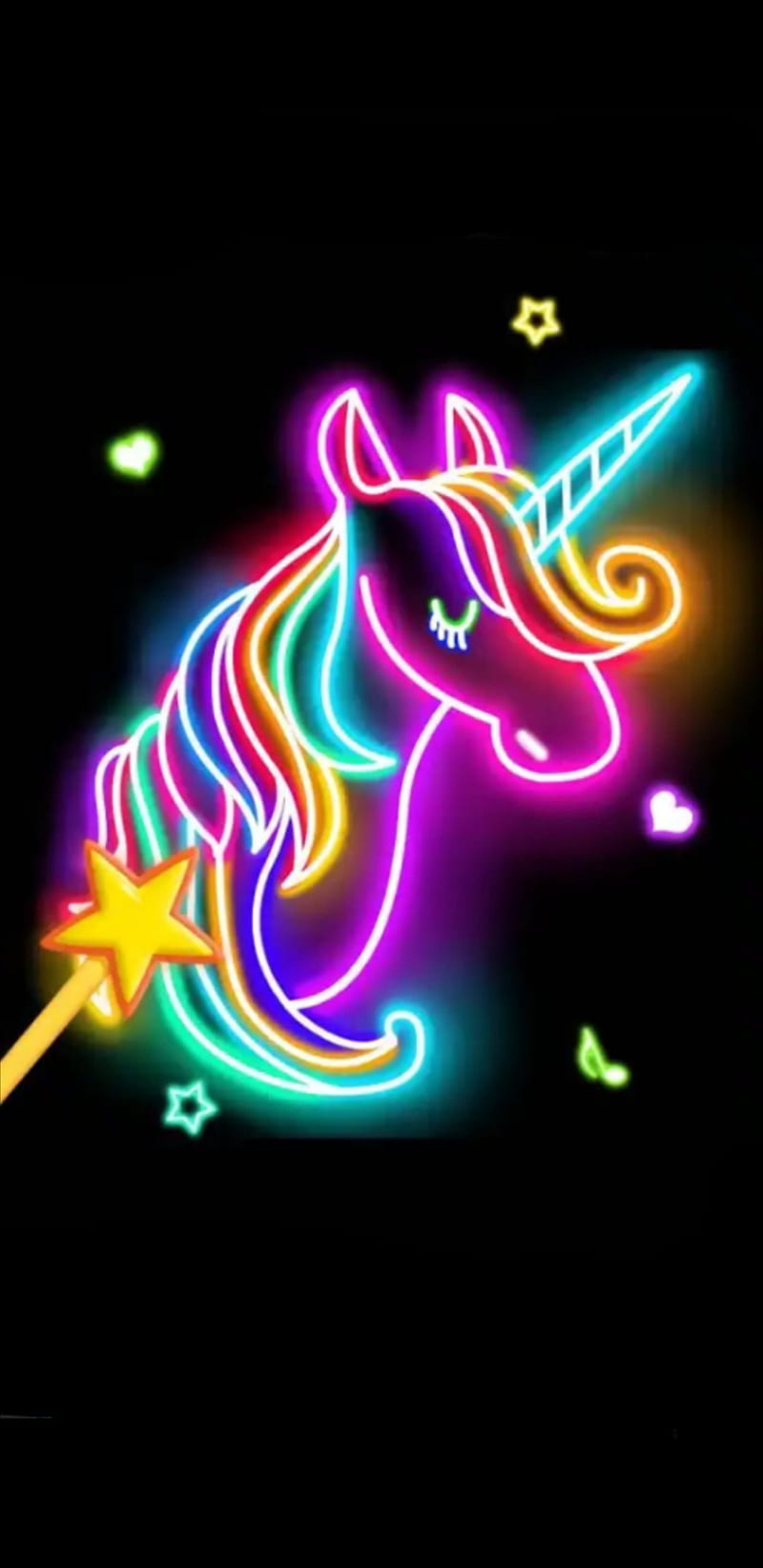 Unicorn, best, fairy, love, neon, pony, rainbow, star, terbaru, zodiac, HD phone wallpaper
