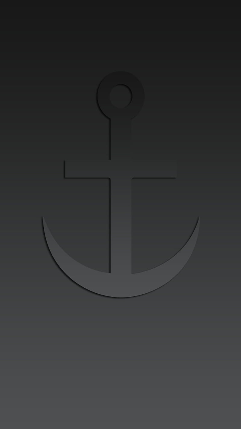 Anchors Away, 929, amoled, anchor, black, cool, dark, minimal, navy,  simple, HD phone wallpaper | Peakpx
