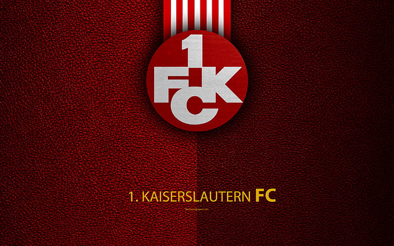 FC Kaiserslautern, FC Bundesliga 2, leather texture, German football club, logo, Kaiserslautern, Germany, second division, football, HD wallpaper