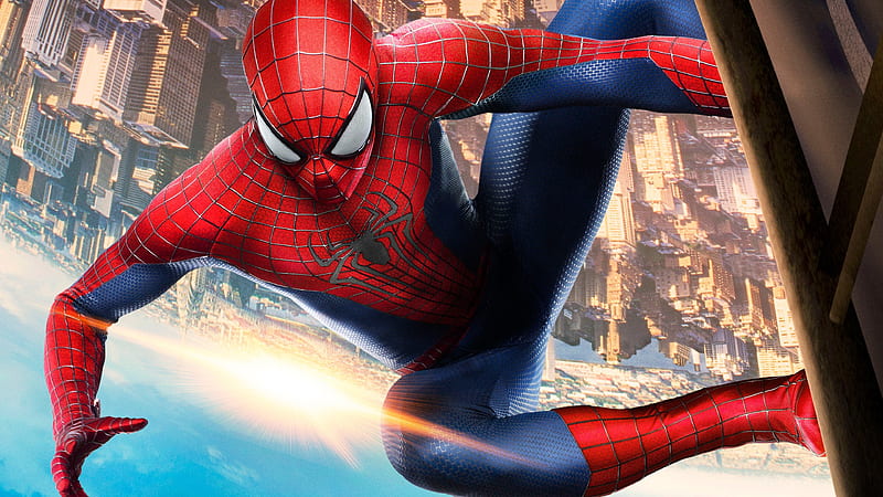 The amazing spider-man 2, jumping, buildings, Movies, HD wallpaper | Peakpx