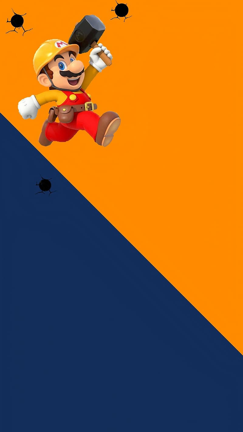 Punch Hole Camera, Animated Mario, HD phone wallpaper