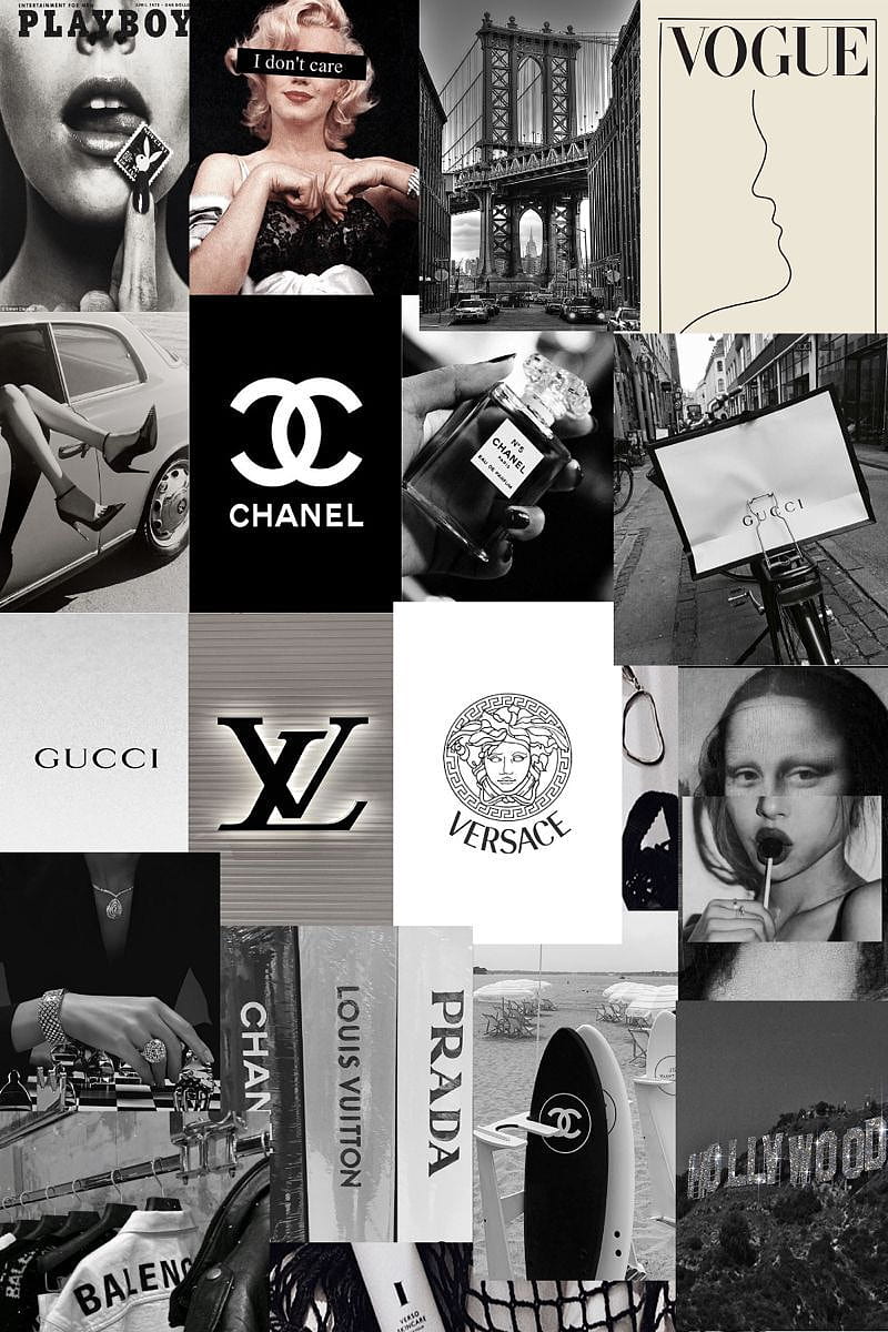 aesthetic louis vuitton wallpaper black and white