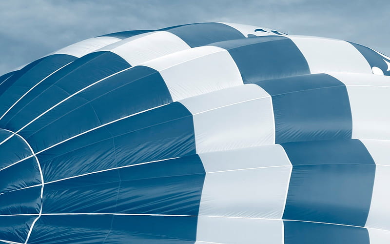 Blue and White Hot air balloon, HD wallpaper