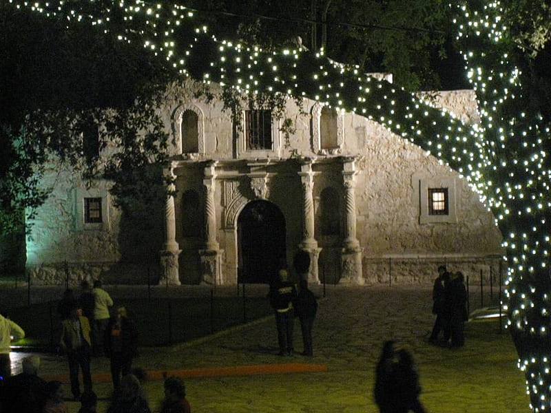 Alamo at Night, tx, san antonio, alamo, texas, HD wallpaper