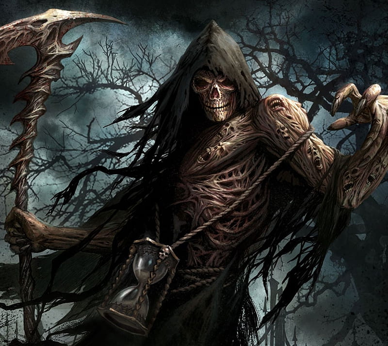 Reaper of Souls, death, grim reaper, reaper, scythe, skeleton, HD wallpaper