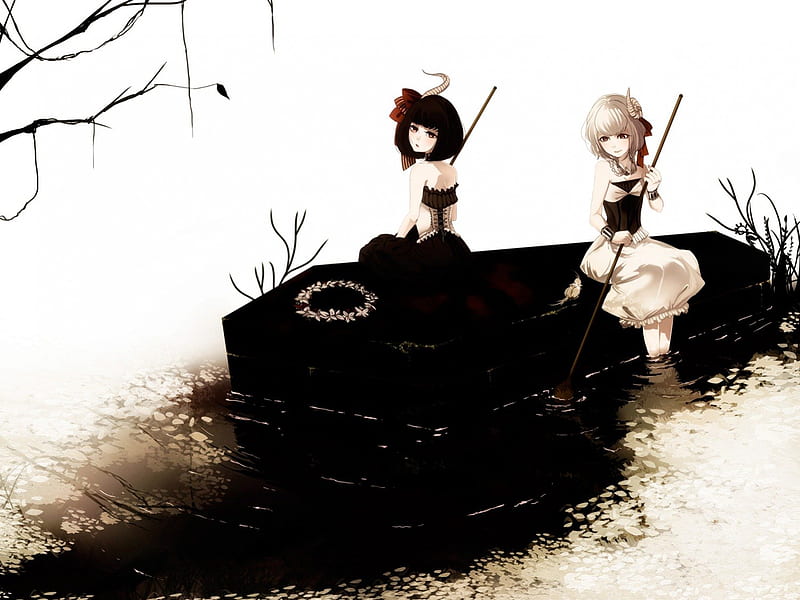 We All Carry Death, Boat, Floating, Black, Cant think of a fourth, Death, HD wallpaper