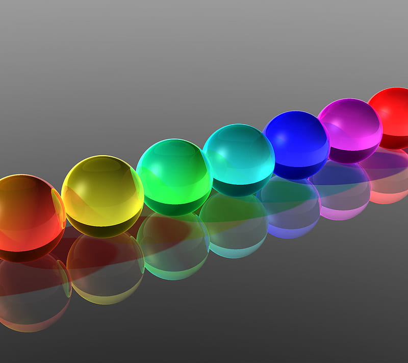 Spheres, abstract, colorful, HD wallpaper