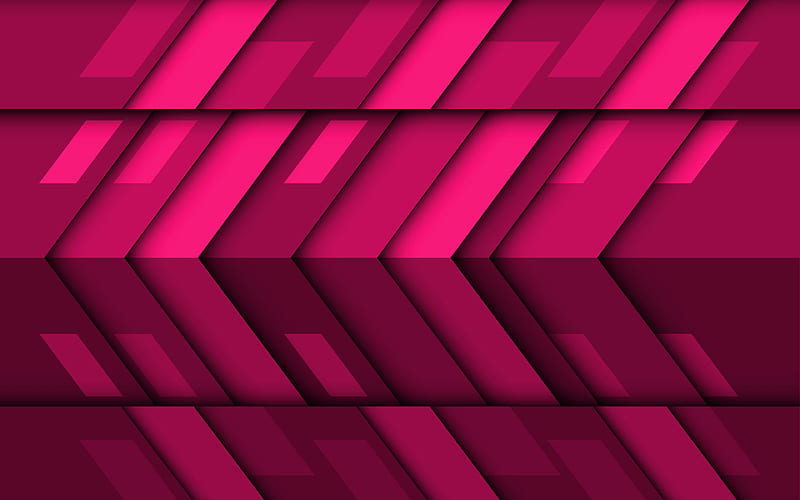 pink arrows material design, creative, geometric shapes, lollipop, arrows, pink material design, strips, geometry, pink backgrounds, HD wallpaper