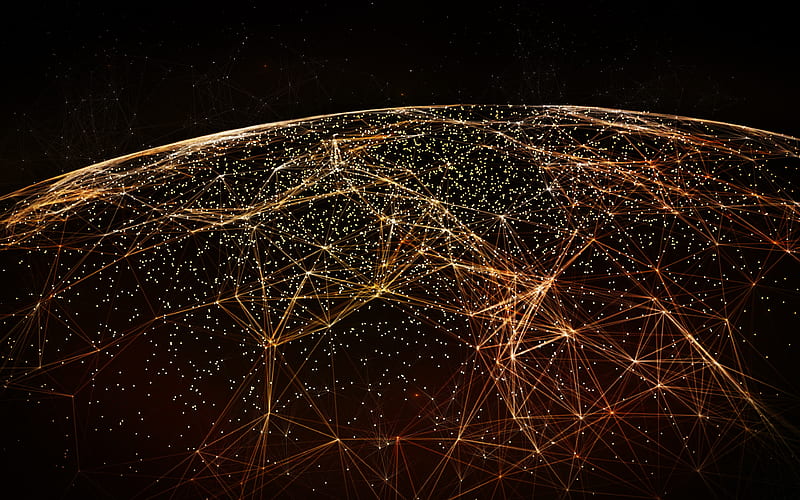 Network darkness, globe, network concept, internet, space, Earth, HD wallpaper
