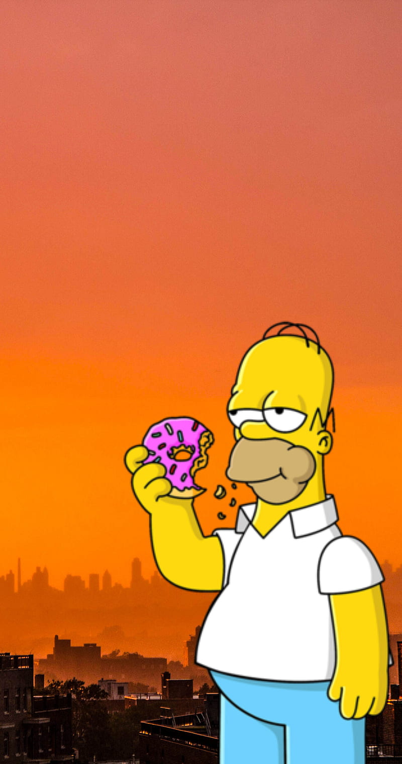 Homer Simpson, donut, homero simpson, simpsons, the simpsons, HD phone wallpaper