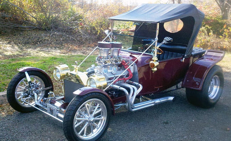 1923 Ford Model 'T'...Custom Hot Rod, bonito, Hot Rod, Car, Vintage, Red, HD wallpaper