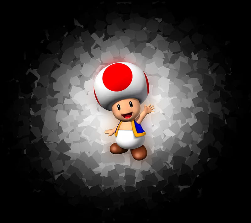 Toad blast, abstract, black, nintendo, patchwork, shred, white, HD wallpaper