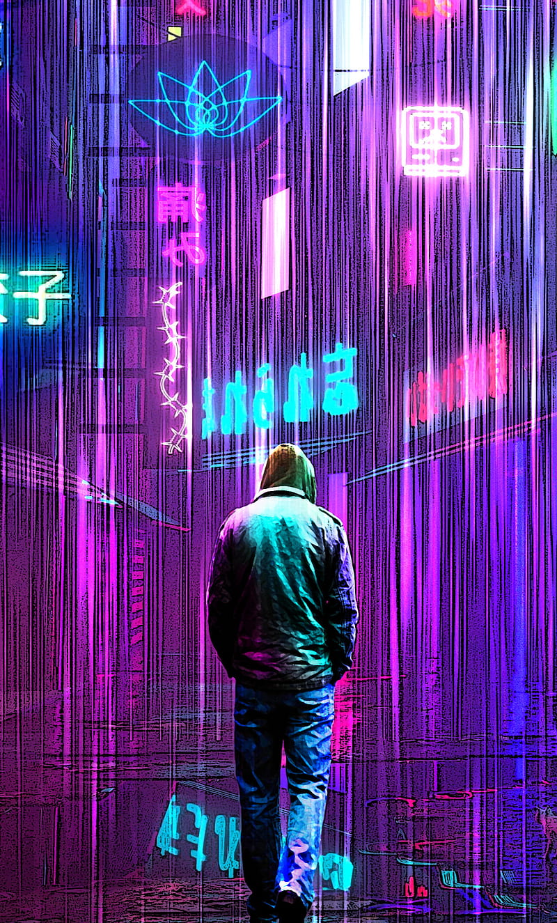 Cyber City, neon, ultra, HD phone wallpaper