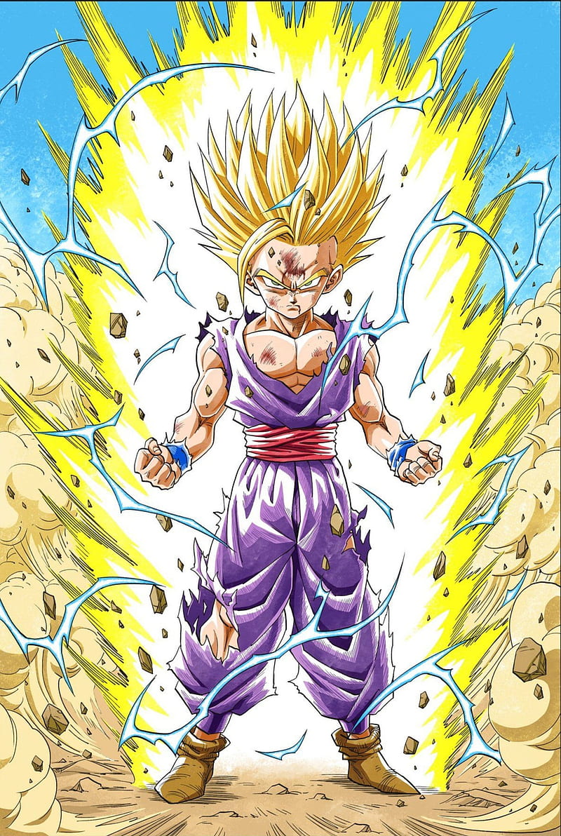 Gohan power up , dragonballz, ssj2, HD phone wallpaper