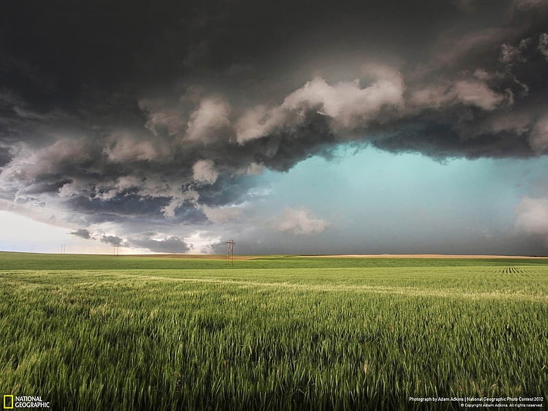 Supercell with Green Hail Core-2012 National Geographic graphy, HD wallpaper