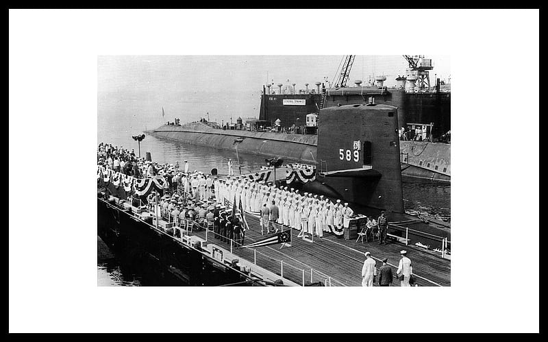 USS Scorpion, Submarine, Launching, Dock, Sailors, US Navy, HD wallpaper