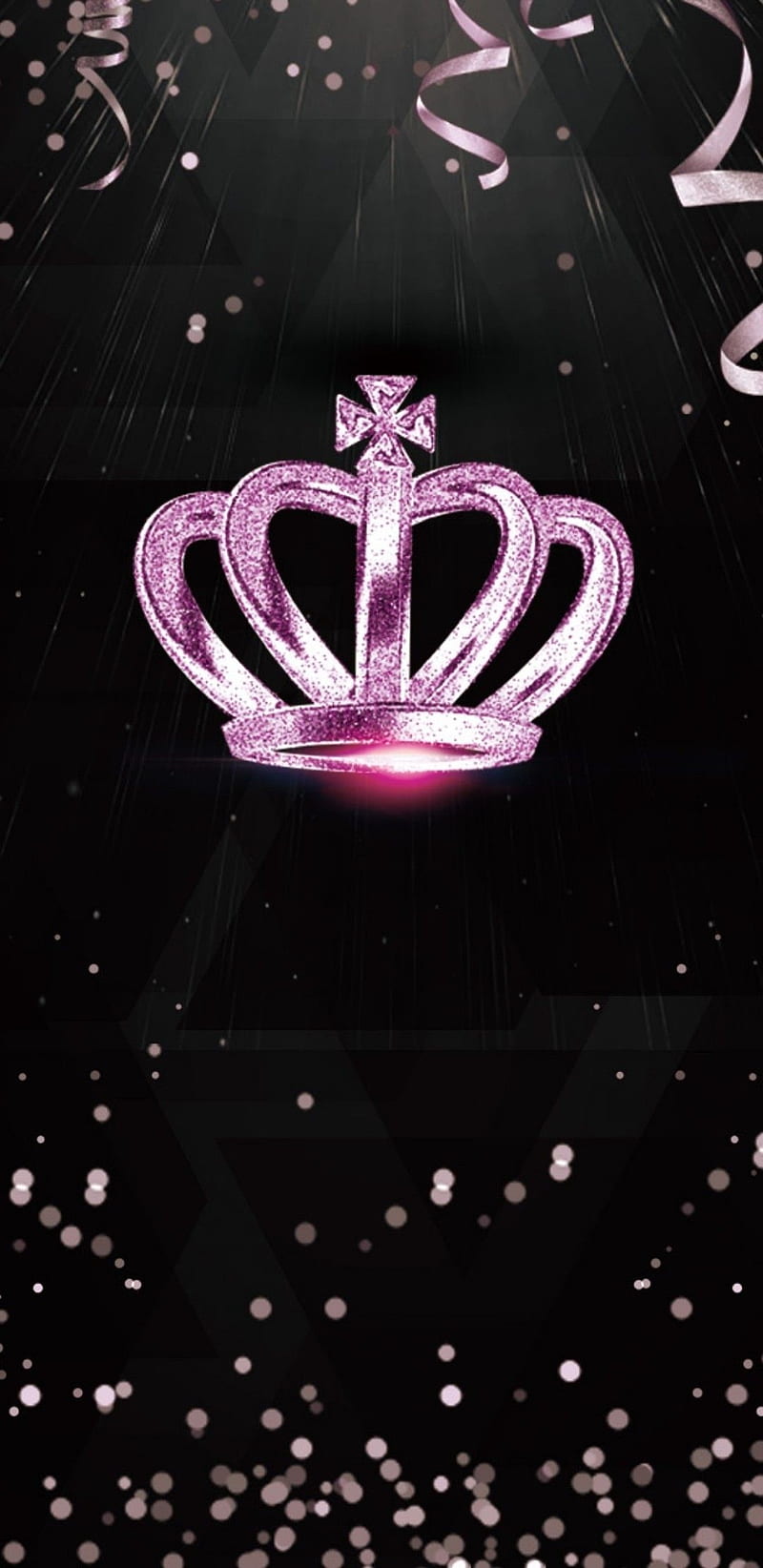 Crowned Pink, crown, girly, glitter, pretty, princess, sparkle, HD phone wallpaper