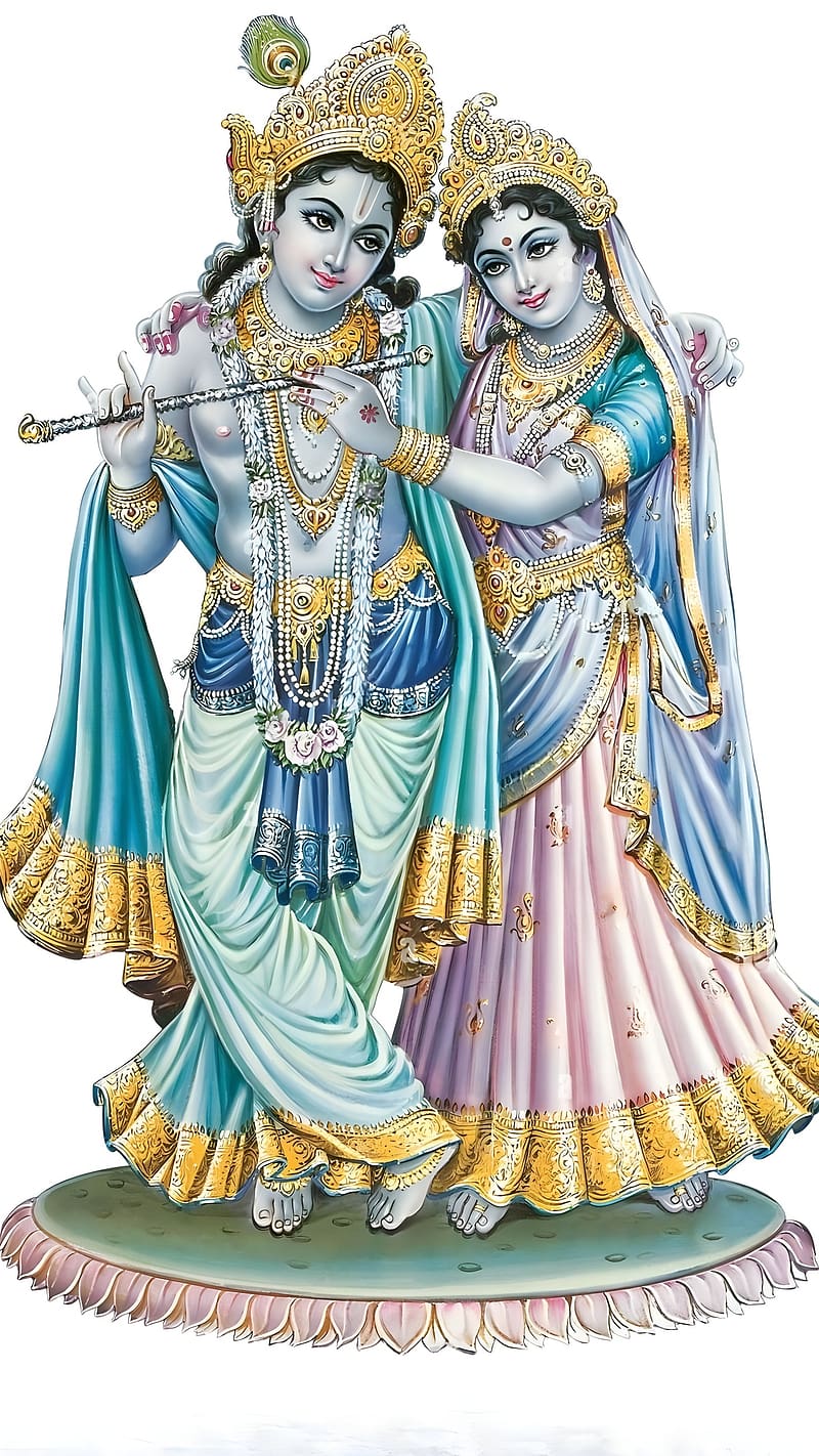 Radha Krishna Beautiful, White Background, lord, god, kanha, HD ...