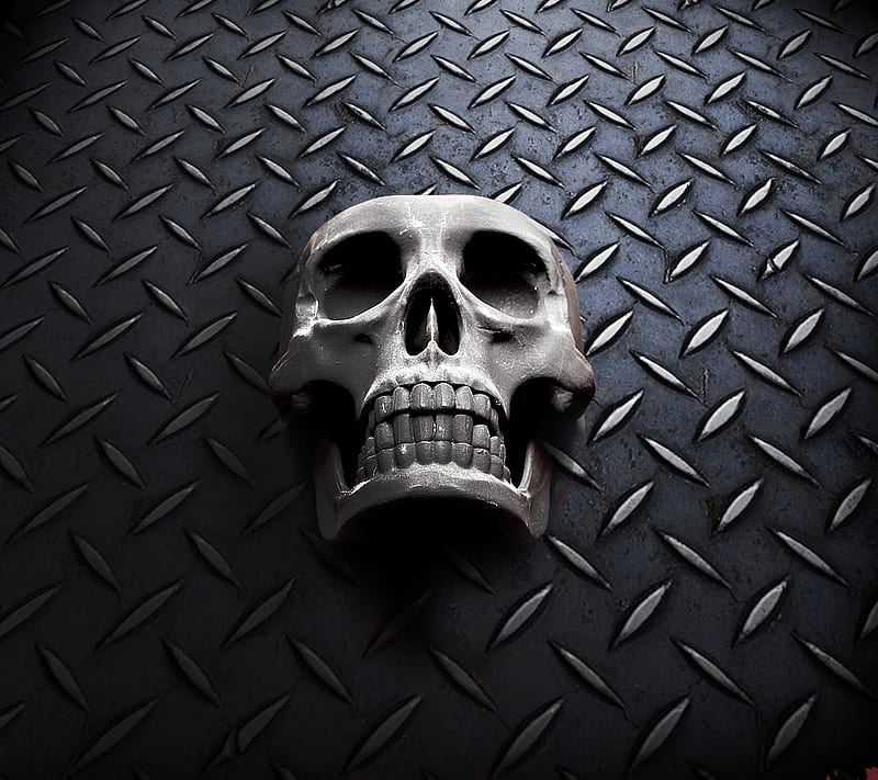 metal meta, skull, wallpape, HD wallpaper