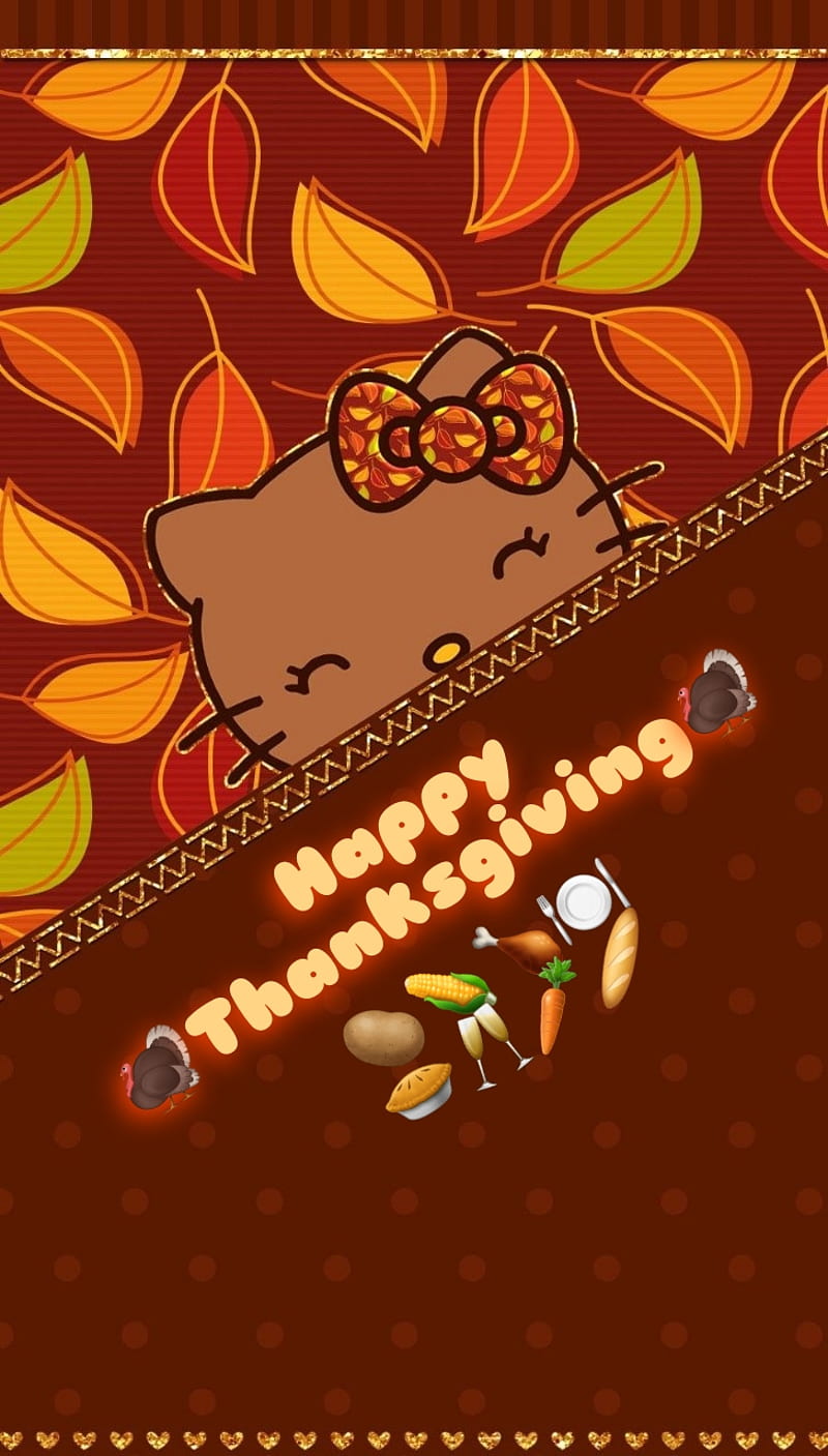 Hello Turkey, autumn, false, holiday, kitty, thanksgiving, HD phone  wallpaper | Peakpx