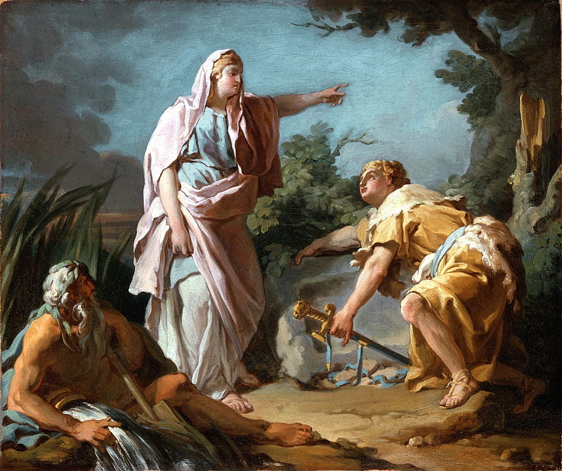 Nicolas-Guy Brenet - Aethra Showing her Son Theseus the Place Where hi, pictorial, art, classic, people, HD wallpaper