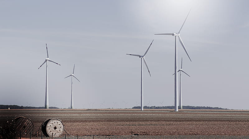 wind turbines, green energy, eco friendly, efficiency, Landscape, HD wallpaper