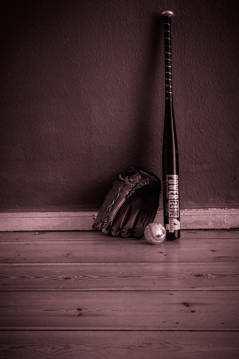 baseball, bat, glove, inventory, sport, HD phone wallpaper