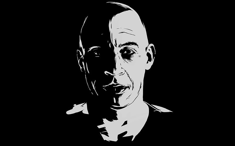 Vin Diesel minimal, art, Dominic Toretto, The Fast and the Furious, HD wallpaper