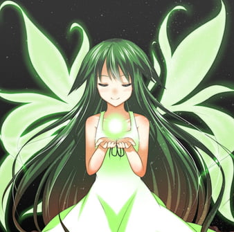 green anime fairy