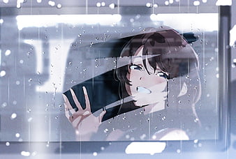 Anime Girl Raining Are You Still In Pain Board Ad Windows Anime Hd Wallpaper Peakpx