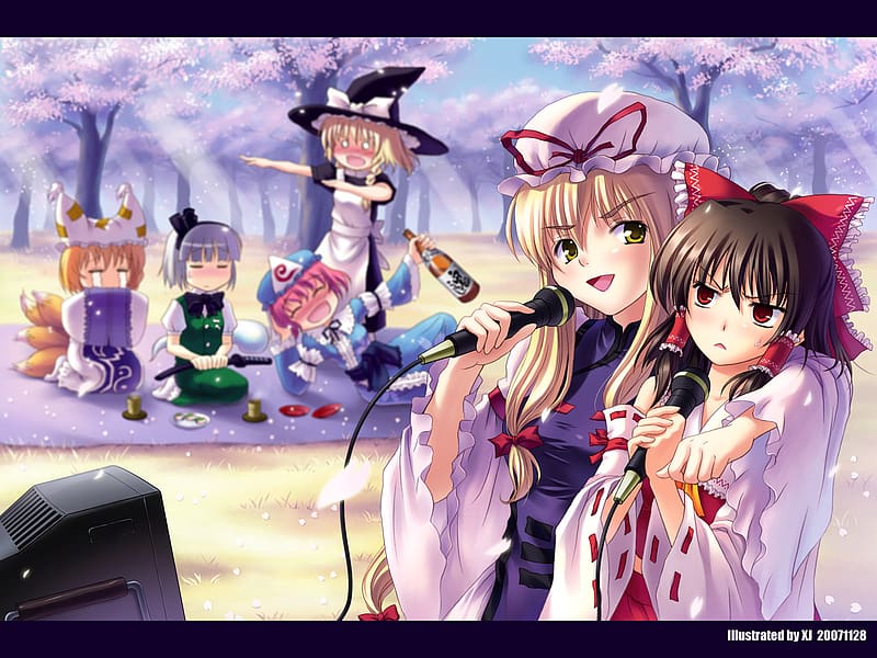 Anime Touhou Youmu Konpaku Reimu Hakurei Yukari Yakumo Marisa