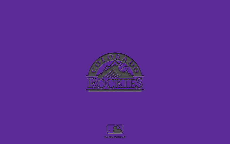 HD wallpaper colorado rockies purple background american baseball team colorado rockies emblem mlb colorado usa baseball colorado rockies logo