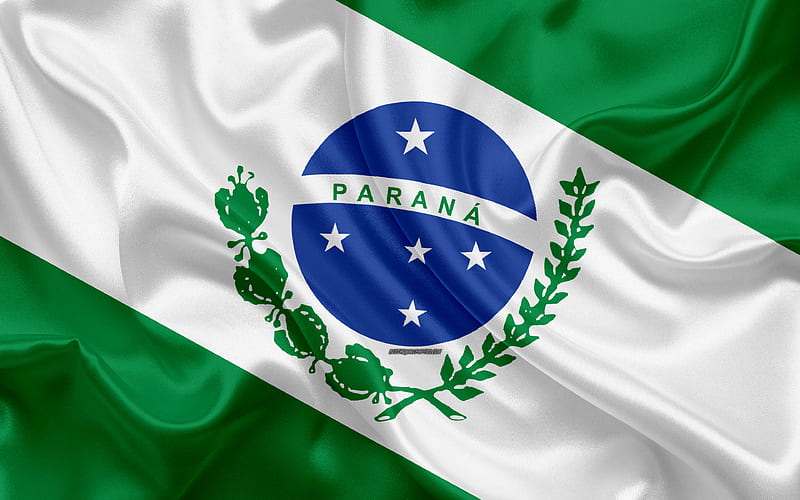 Flag of Parana state of brazil, silk texture, Parana flag, Brazil, brazilian states, art, South America, Parana, HD wallpaper