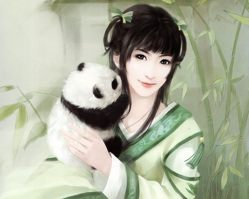 Beauty n Panda, pretty, bear, adore, bonito, elegant, bamboo, sweet, panda,  nice, HD wallpaper | Peakpx