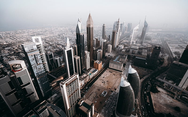 skyscrapers, Dubai, modern city, United Arab Emirates, business centers, HD wallpaper