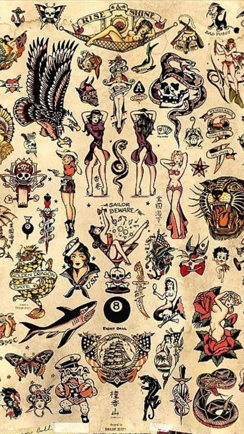 American Traditional Tattoo For Android, HD phone wallpaper