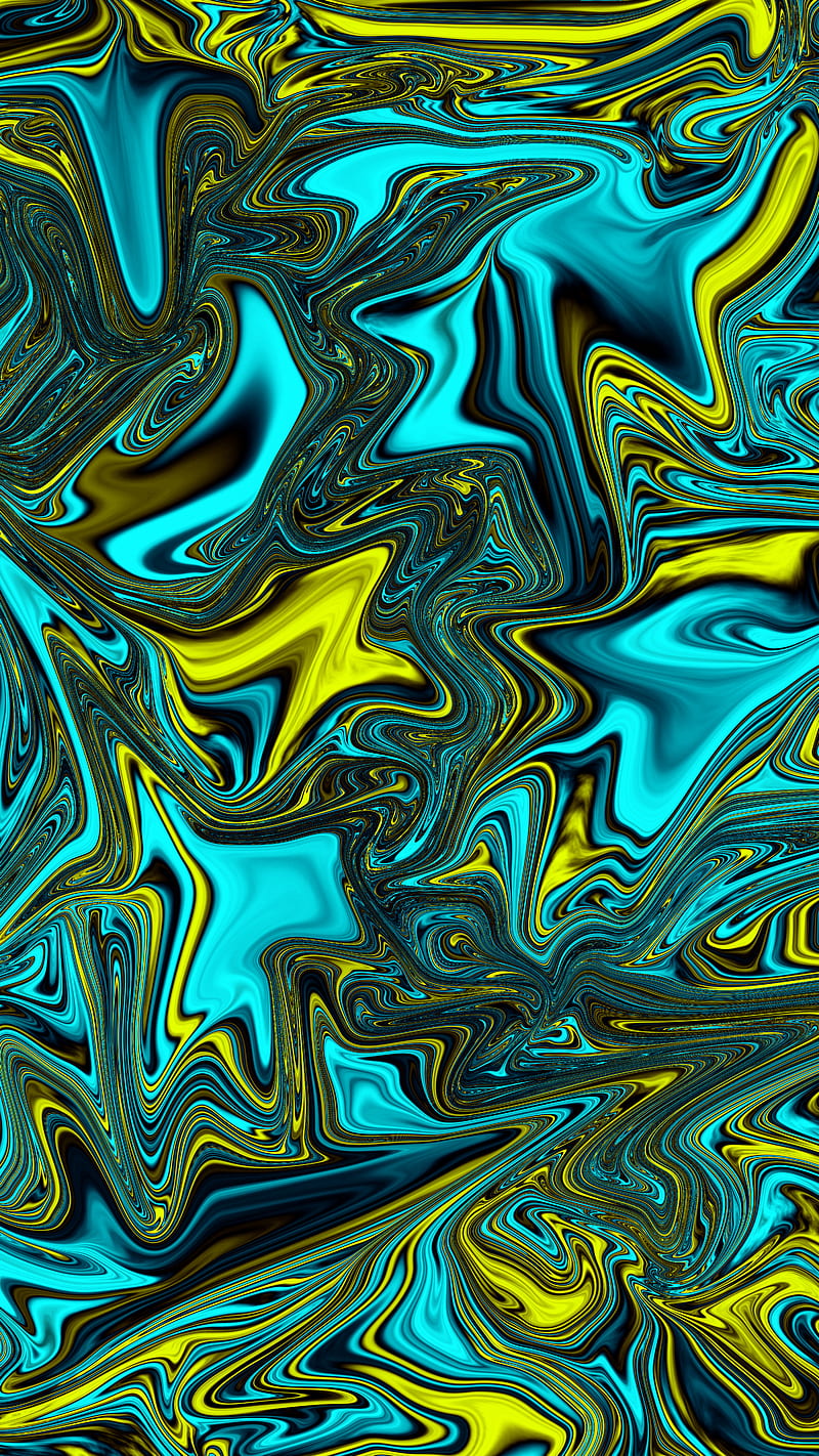 Blue yellow abstract, black, colorful, colors, flow, liquid, mix, HD phone  wallpaper | Peakpx