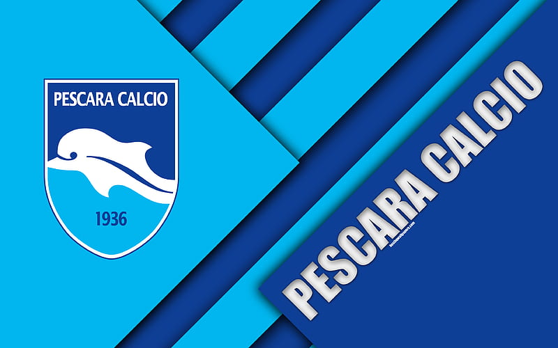 Delfino Pescara 1936 material design, logo, blue abstraction, emblem, Italian football club, Pescara, Italy, Serie B, HD wallpaper