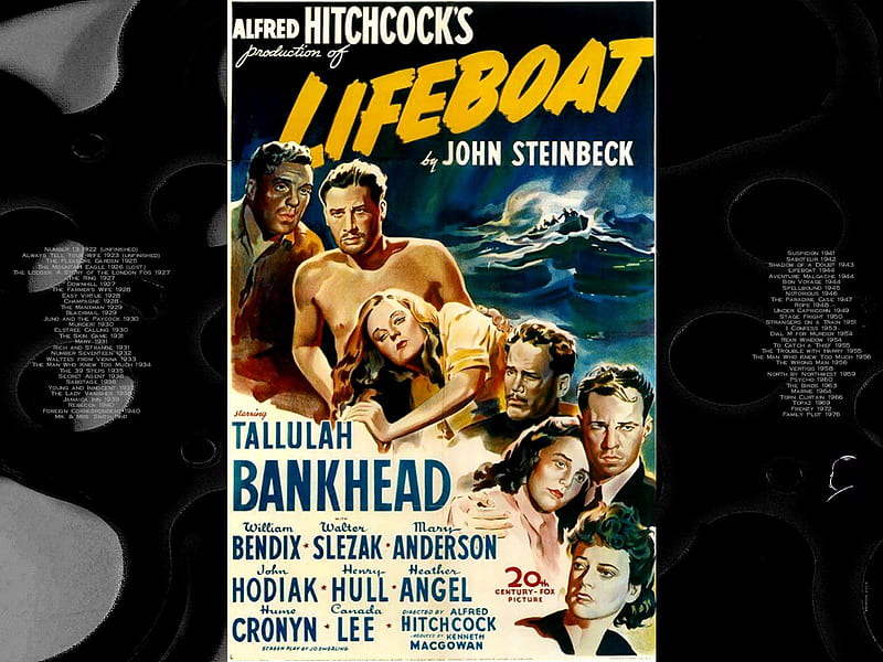 Lifeboat01, alfred hitchcock, posters, Lifeboat, classic movies, HD wallpaper