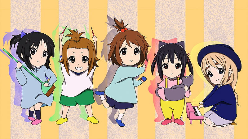 Yui Hirasawa, Mio Akiyama, Ritsu Tainaka, Tsumugi Kotobuki, Azusa