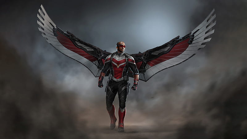 Falcon With Wings , the-falcon-and-the-winter-solider, tv-shows, anthony-mackie, artstation, artist, artwork, digital-art, HD wallpaper