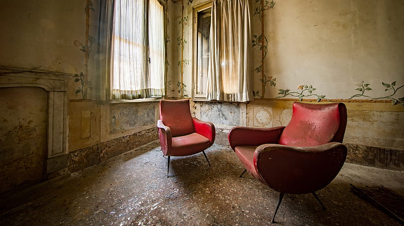 Man Made, Room, Abandoned, Chair, Window, HD wallpaper