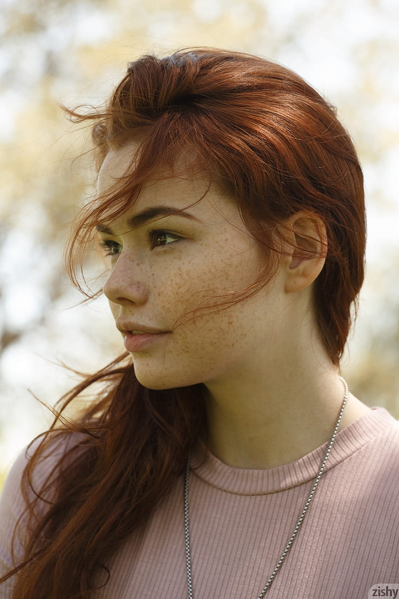 Sabrina Lynn, redhead, portrait, women, zishy, freckles, HD phone wallpaper