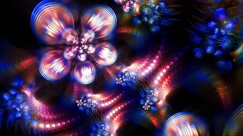 Kaleidoscope Fractal Highlights Colors Patterns Abstract, HD wallpaper