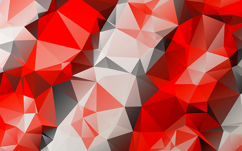 Red mosaic low poly art, red polygonal background, polygonal texture, red  background, HD wallpaper | Peakpx