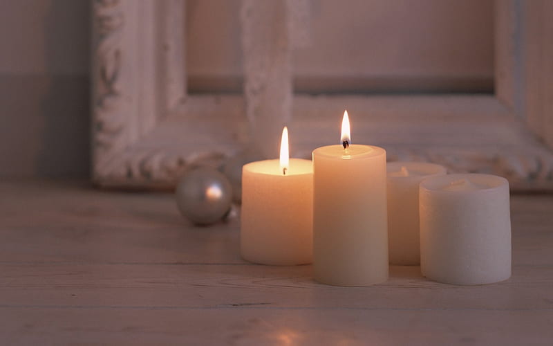 Candles, candle, flame, romantic, decoration, evening, white, HD ...