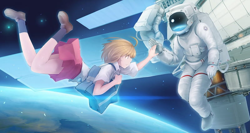 Cosmic High Five, Stars, Space Suit, Anime, Space, Planet, High Five,  Astronaught, HD wallpaper | Peakpx