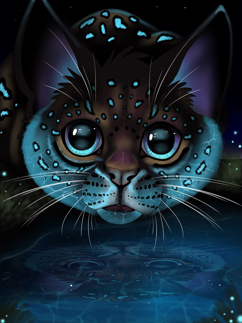 lynx, glance, art, big cat, reflection, HD phone wallpaper